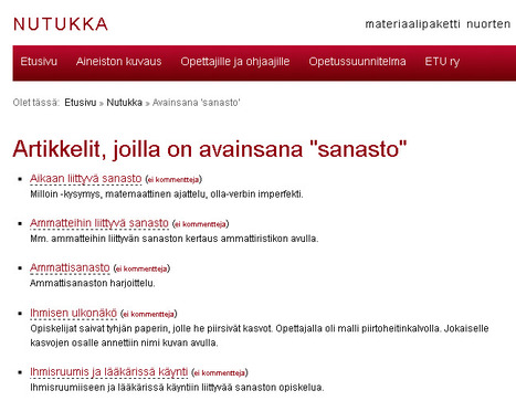sanasto :: Nutukka - Materiaalipaketti nuorten turvapaikanhakijoiden opettajille | 1Uutiset - Lukemisen tähden | Scoop.it