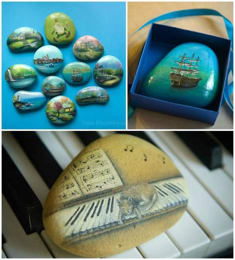 Oil Paintings on Stones by Yana Khachikyan | 1001 Recycling Ideas ! | Scoop.it