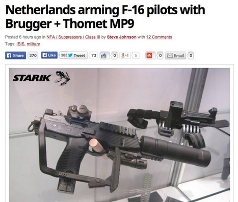 NOW It is a "Real Mil" Primary! - Netherlands arming F-16 pilots with Brugger + Thomet MP9 - The Firearm Blog.com | Thumpy's 3D House of Airsoft™ @ Scoop.it | Scoop.it
