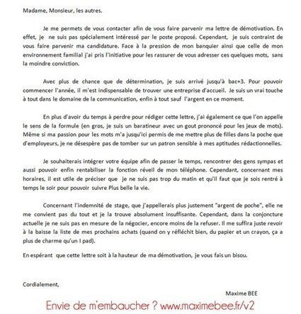 Découvrez la lettre de démotivati