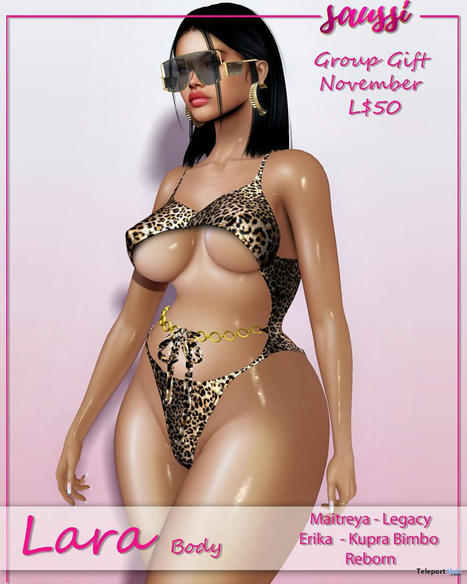 Lara Bodysuit November 2022 Group Gift by Saussi | Teleport Hub - Second Life Freebies | Second Life Freebies | Scoop.it