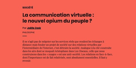 La communication virtuelle : le nouvel opium du peuple ? | Créativité et territoires | Scoop.it