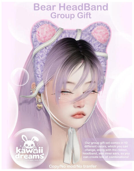 Bear Headband October 2026 Group Gift by Kawaii Dreams | Teleport Hub - Second Life Freebies | Second Life Freebies | Scoop.it