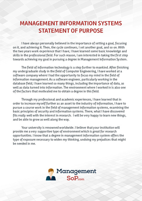 Statement of purpose samples business