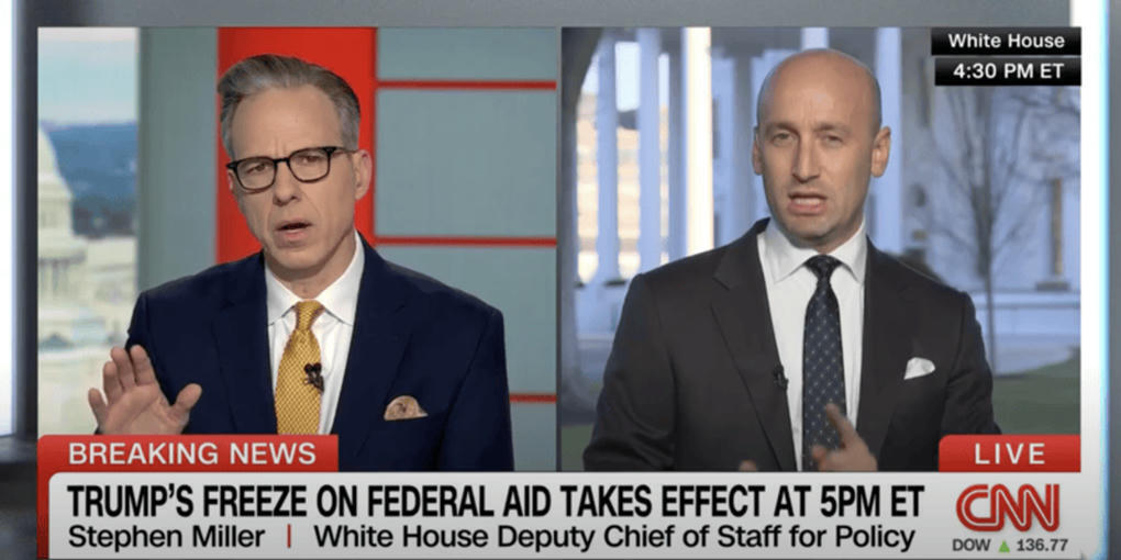 Jake Tapper shuts down Stephen Miller as Trump ...
