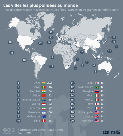 Les villes les plus polluées au monde | Statista | Risques du monde d'aujourd'hui et du "monde d'après" : changement climatique, pollution, santé, modes de vie, démographie, crises sociales, cyber......) | Scoop.it