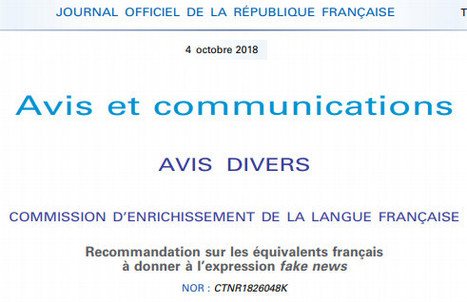 «Fake news» se dira «infox» en français | Je révise mon français grâce à la presse | Scoop.it