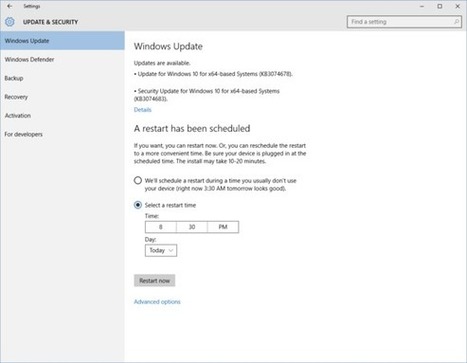 How to schedule when Windows 10 updates restart your PC | Free Tutorials in EN, FR, DE | Scoop.it