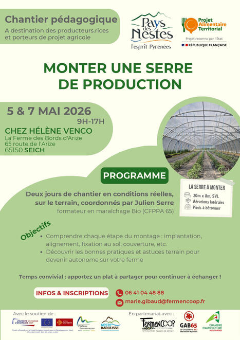 Chantier p&eacute;dagogique : monter une serre de production&nbsp; | Vall&eacute;es d'Aure & Louron - Pyr&eacute;n&eacute;es | Scoop.it