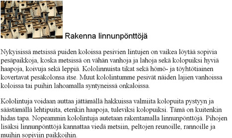 Suupohjan Lintutieteellinen Yhdistys - Linnunpöntöt | 1Uutiset - Lukemisen tähden | Scoop.it