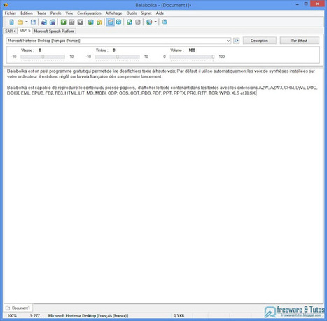 Balabolka : un logiciel pratique pour lire vos fichiers texte à haute voix | Trucs et astuces du net | Scoop.it