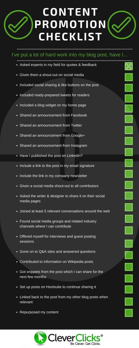 How to Get More Blog Traffic – Content Promotion Checklist [Infographic] | VENTE  Et  MARKETING DIGITAL | Scoop.it