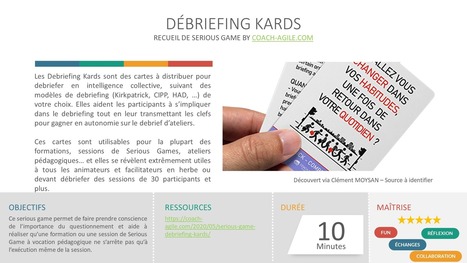 METHODO / Serious game : DÉBRIEFING KARDS | Innovation et transformation pédagogique | Scoop.it