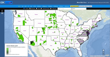 Une carte montrant les cas de maladie humaine dus au Virus du Nil occidental (VNO) aux États-Unis vient d'être publiée | EntomoNews | Scoop.it