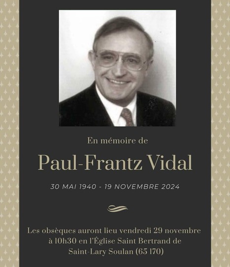 Paul-Frantz Vidal nous a quittés | Vallées d'Aure & Louron - Pyrénées | Scoop.it