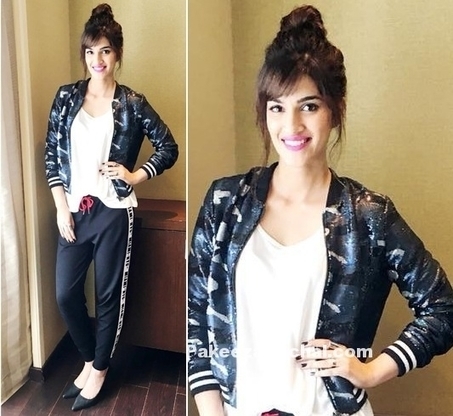 Kriti Sanon Trackpants & Topshop bomber in Casual look | Indian Fashion Updates | Scoop.it