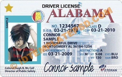 Albama Drivers License PSD Template - Pho...