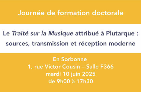 Le Traité sur la Musique attribué à Plutarque : sources, transmission et réception moderne | - Lettre d'information Orient & Méditerranée - | Scoop.it