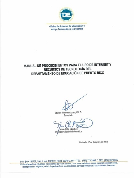 Manual de Procedimiento para el Uso de Internet y Recursos de Tecnolog&iacute;a | Educaci&oacute;n, TIC y ecolog&iacute;a | Scoop.it