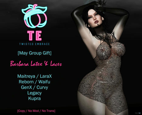 Barbara Latex & Laces Dress May 2024 Group Gift by Twisted Embrace | Teleport Hub - Second Life Freebies | Second Life Freebies | Scoop.it