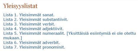 Sanojen yleisyyksiä | 1Uutiset - Lukemisen tähden | Scoop.it