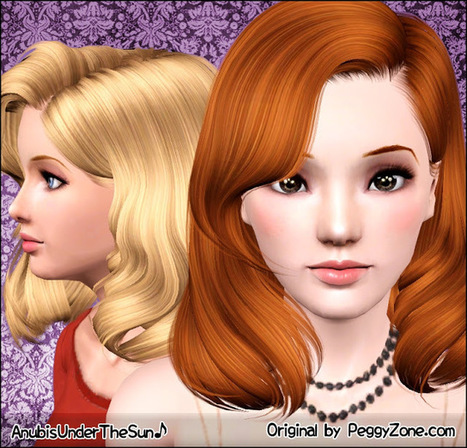 Peggy Hair 857 ~ Retextured for Teen-to-Elder << Anubis Under The Sun | Les Sims | Scoop.it