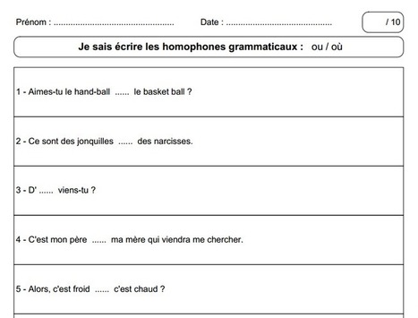 Générateur d'exercices sur les homophones | Français, langue d'enseignement | Scoop.it
