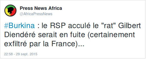 Burkina : le RSP acculé le "rat" Gilbert Diendéré serait en fuite (certainement exfiltré par la France)... | Actualités Afrique | Scoop.it
