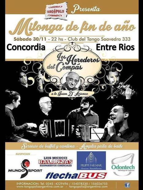 Concordia: Milonga con Los Herederos del Compás | Mundo Tanguero | Scoop.it
