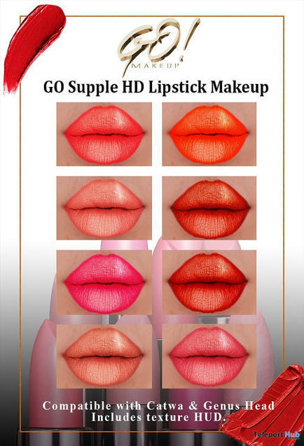 Supple HD Lipstick Makeup For Catwa & Genus Teleport Hub Group Gift by GO Makeup | Teleport Hub - Second Life Freebies | Second Life Freebies | Scoop.it