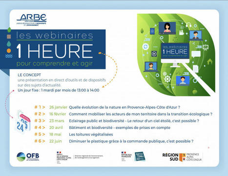 Les webinaires "1 Heure pour comprendre et agir" - Agence Régionale de la Biodiversité  Provence-Alpes-Côte d’Azur | Biodiversité | Scoop.it