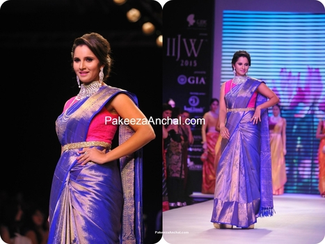 Sania Mirza in Kanjeevaram Saree and Sleeveless Blouse at IIJW 2015 | Indian Fashion Updates | Scoop.it