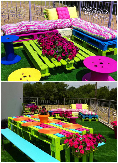 Pallets-land: Colorful Terrace | 1001 Pallets ideas ! | Scoop.it