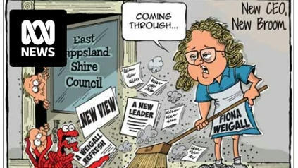 Cartoon depicting Victorian council's first female CEO in apron with broom to result in complaint to Press Council - ABC News (Australia) | Journalism & Ethics | Scoop.it