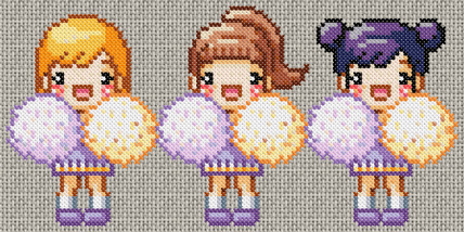 01/06/12 : Grille de point de croix gratuite - Pompom girls - un jour ... | Point de croix | Scoop.it