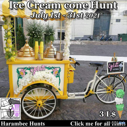 Ice Cream Cone Hunt 2021 | Teleport Hub - Second Life Hunts | Second Life Freebies | Scoop.it