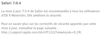 Safari 7.0.4, une mise à jour de sécurité | Apple, Mac, MacOS, iOS4, iPad, iPhone and (in)security... | Scoop.it