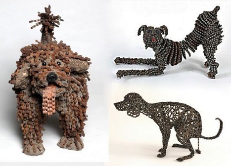 Israeli Artist Upcycles Bicycle Chains into Intricate Dog Sculptures | Strange days indeed... | Scoop.it