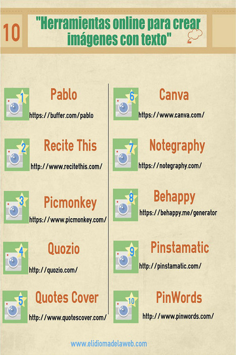 10 Herramientas online para crear imágenes con texto | Cosas que interesan...a cualquier edad. | Scoop.it