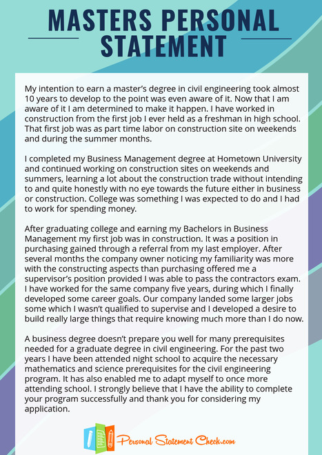 Example of personal statement for graduate job