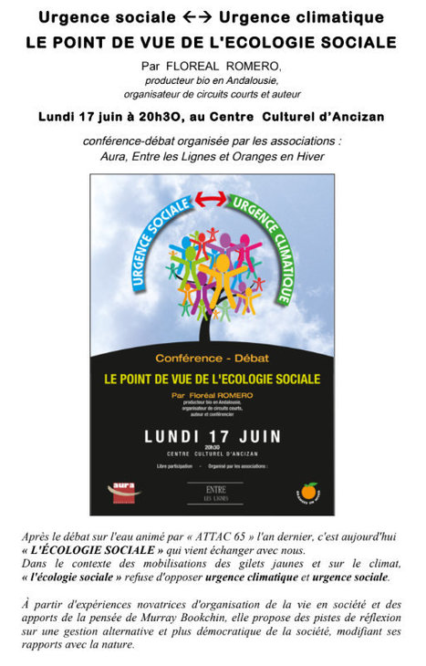 Conférence sur l'écologie sociale le 17 juin à Ancizan | Vallées d'Aure & Louron - Pyrénées | Scoop.it