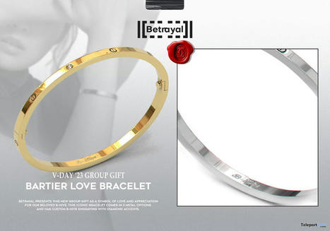 Bartier Love Bracelet February 2023 Group Gift by BETRAYAL | Teleport Hub - Second Life Freebies | Second Life Freebies | Scoop.it