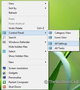 Add Control Panel To Desktop Context Menu & Create Cascading Options In Windows 8 | Time to Learn | Scoop.it