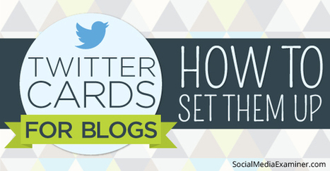 Twitter Cards for Blogs: How to Set Them Up | Social Media Examiner | Public Relations & Social Marketing Insight | Scoop.it