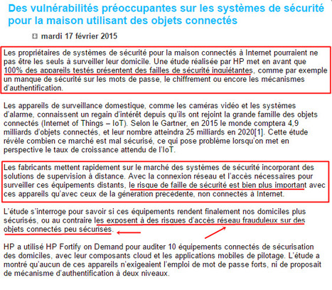 Des vuln&eacute;rabilit&eacute;s pr&eacute;occupantes sur les syst&egrave;mes de s&eacute;curit&eacute; pour la maison utilisant des objets connect&eacute;s | IoT | 21st Century Learning and Teaching | Scoop.it