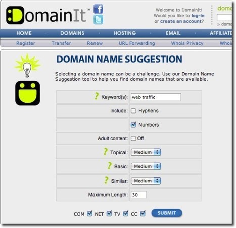 Top 10 Domain Name Suggestion Tools to Create a Catchy Domain Name | digital marketing strategy | Scoop.it