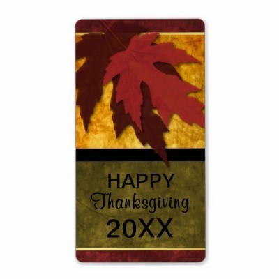 Elegant Autumn Leaves Thanksgiving Wine Label from Zazzle.com | Candy Buffet Weddings, Favors, Events, Food Station Buffets and Tea Parties | Scoop.it