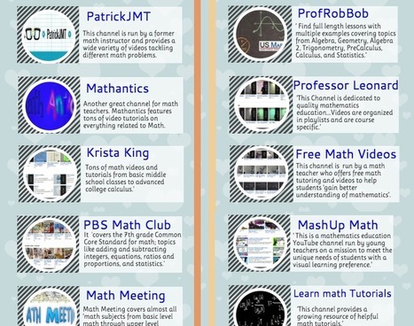 Some of The Best YouTube Channels for Math Teachers via educators' tech  | Educational Pedagogy | Scoop.it