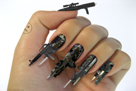 Pew Pew!: Conceptual 3-D Guns Fingernail Art | All Geeks | Scoop.it