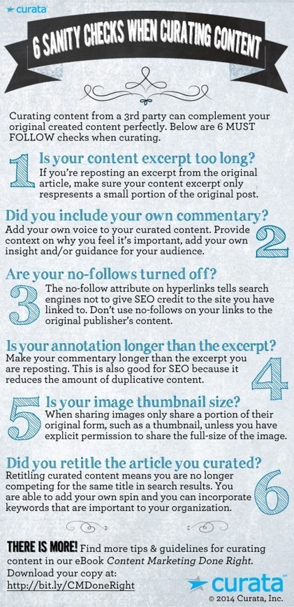 6 Sanity Checks when Curating Content [Infographic] | Power of Content Curation | Scoop.it